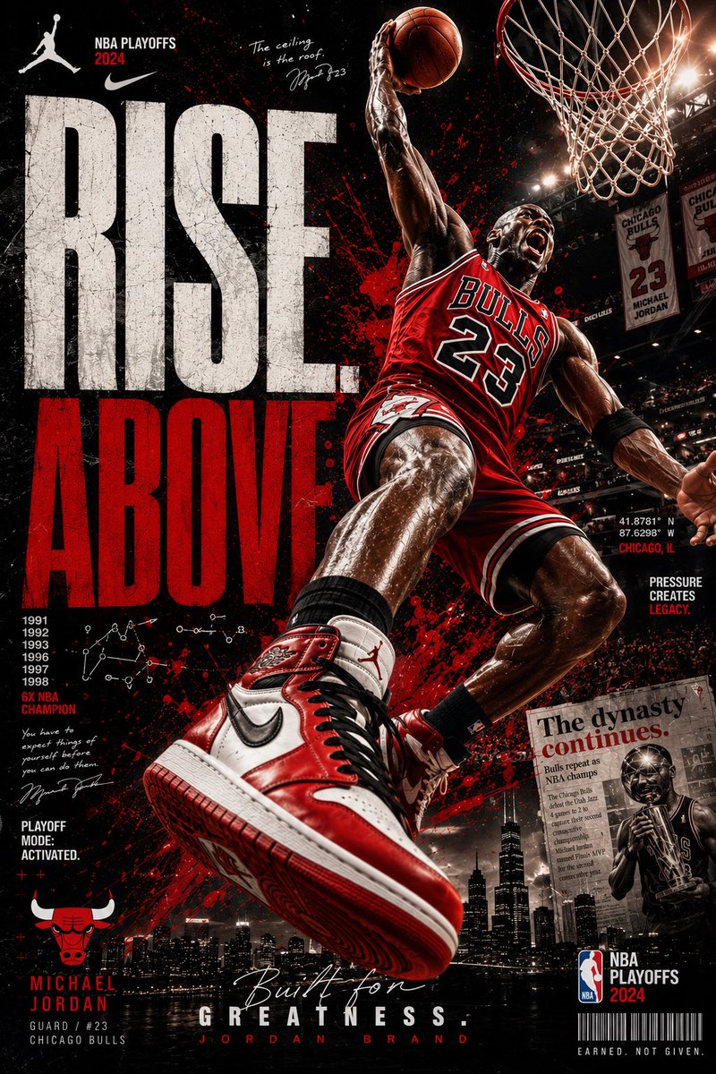 Rise Above Basketball Playoff Poster - AI image template preview