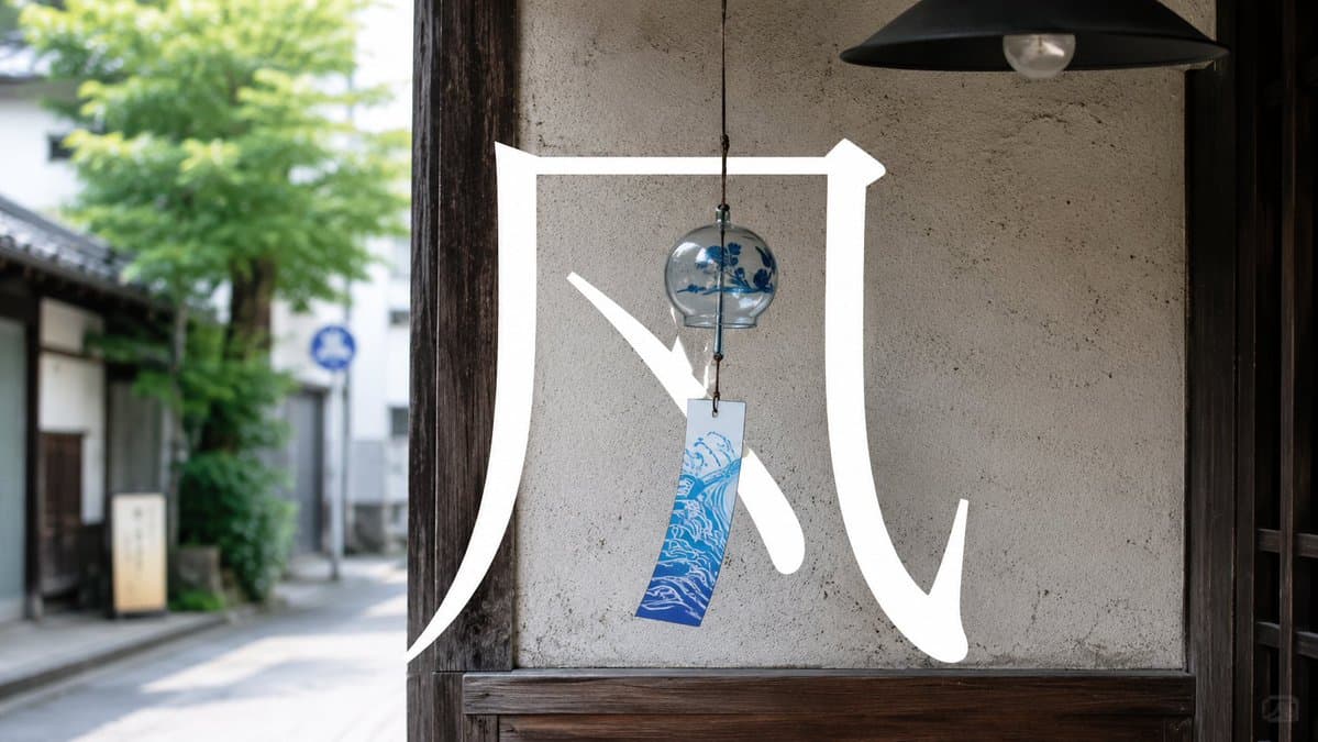 Japanese Wind Chime Calligraphy Photo - AI image template preview