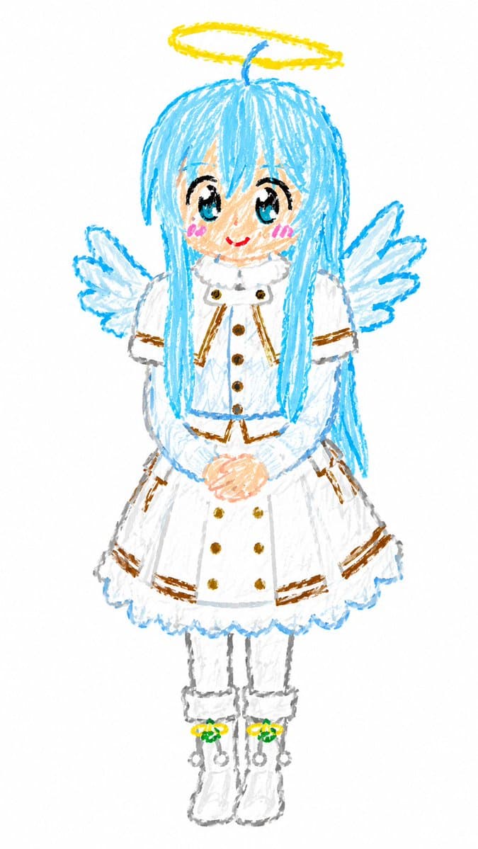 Crayon Chibi Angel Girl - AI image template preview