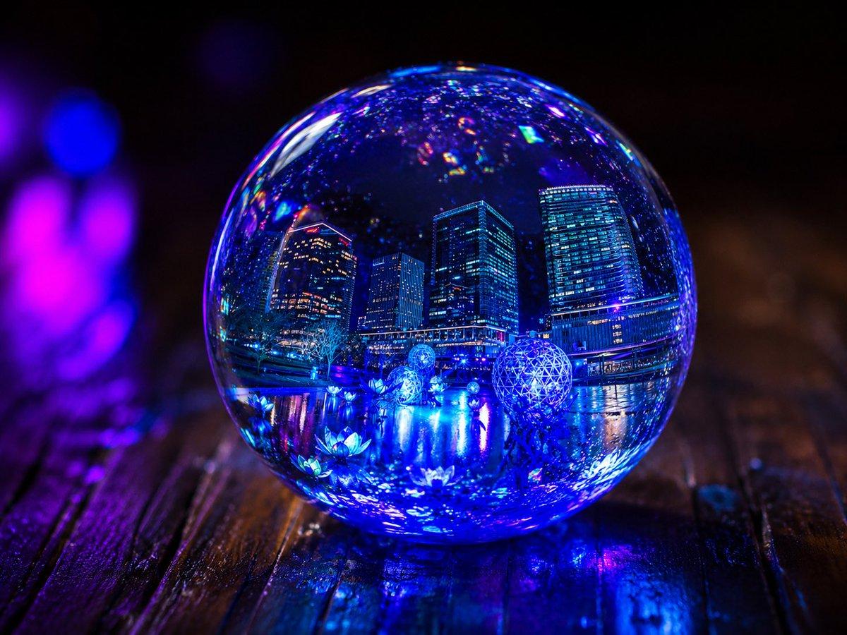 Glowing UV Resin City Orb - AI image template preview