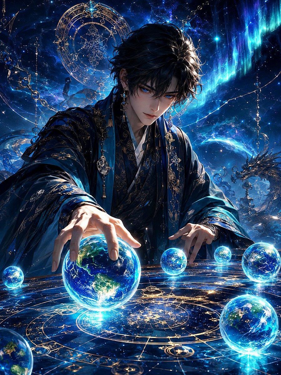 Mystic Astrologer at Cosmic Table - AI image template preview