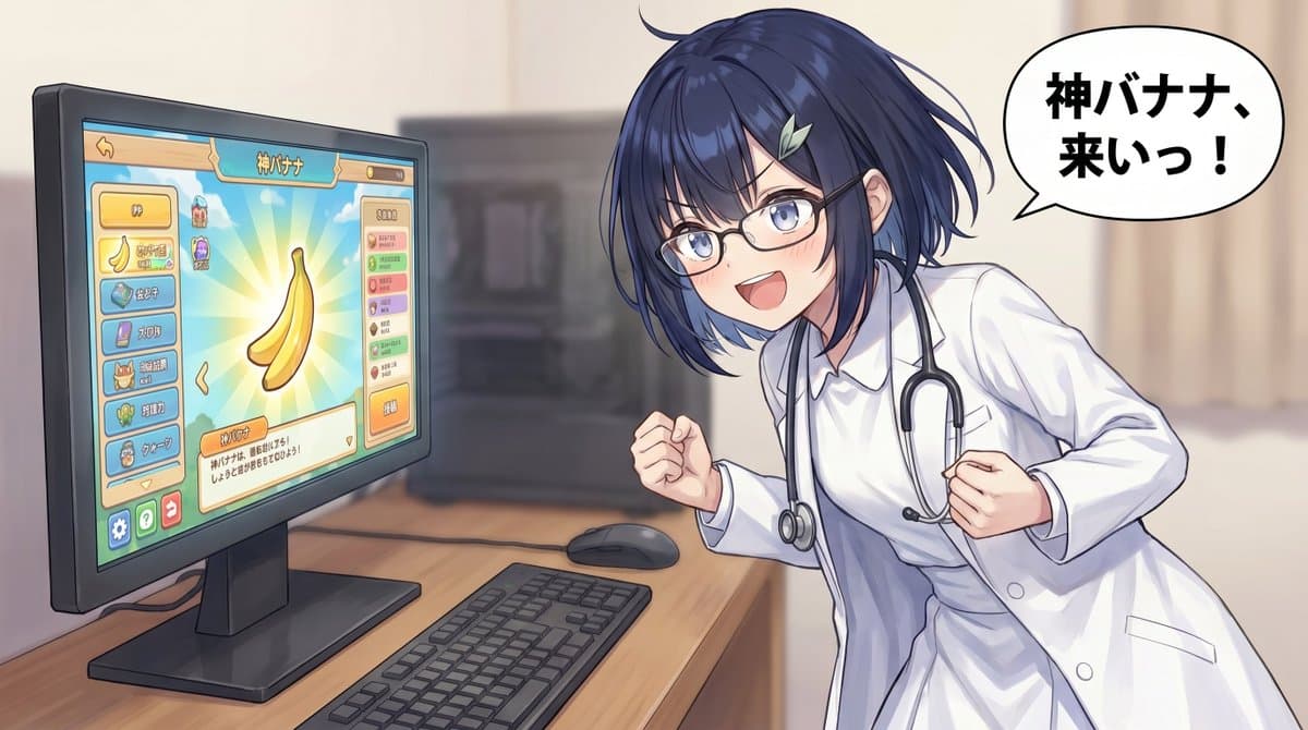 Anime Doctor Summoning Divine Banana - AI image template preview