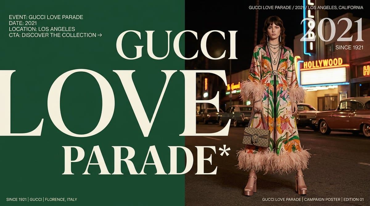 Gucci Love Parade Fashion Poster - AI image template preview