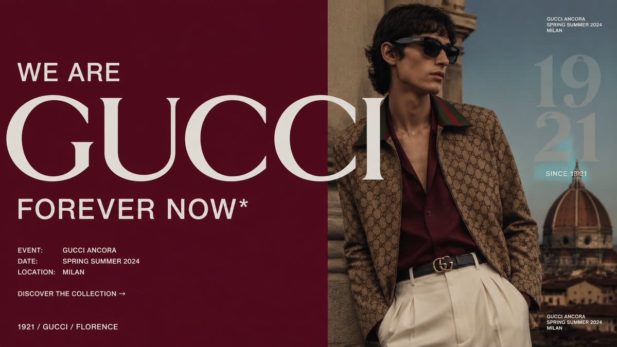 Luxury Gucci Campaign Poster - AI image template preview