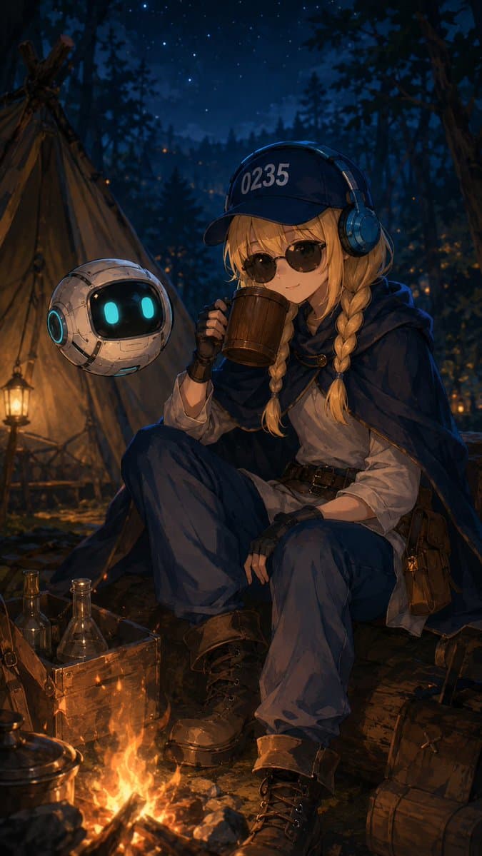Traveling Alchemist Campsite - AI image template preview