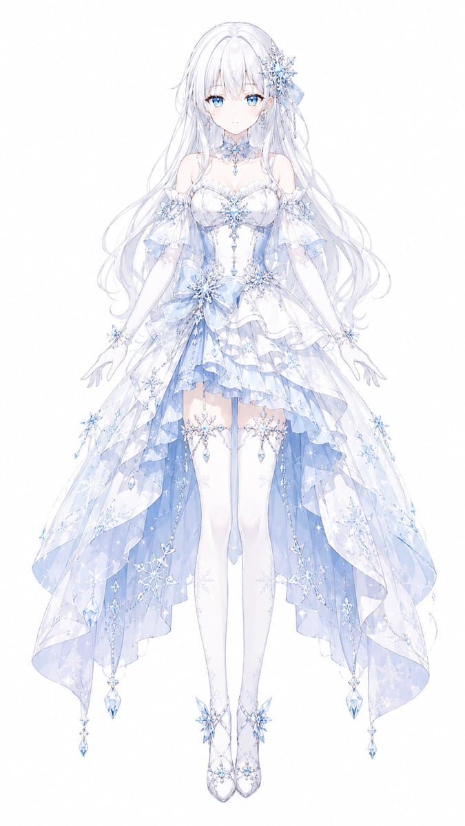 Ice Snow Magical Girl Design - AI image template preview