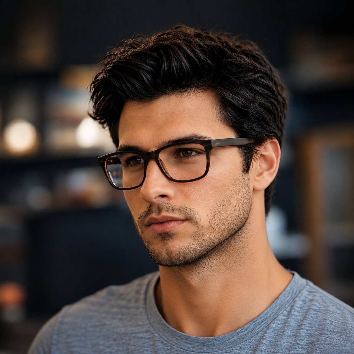 Cinematic Cafe Studio Portrait - AI image template preview