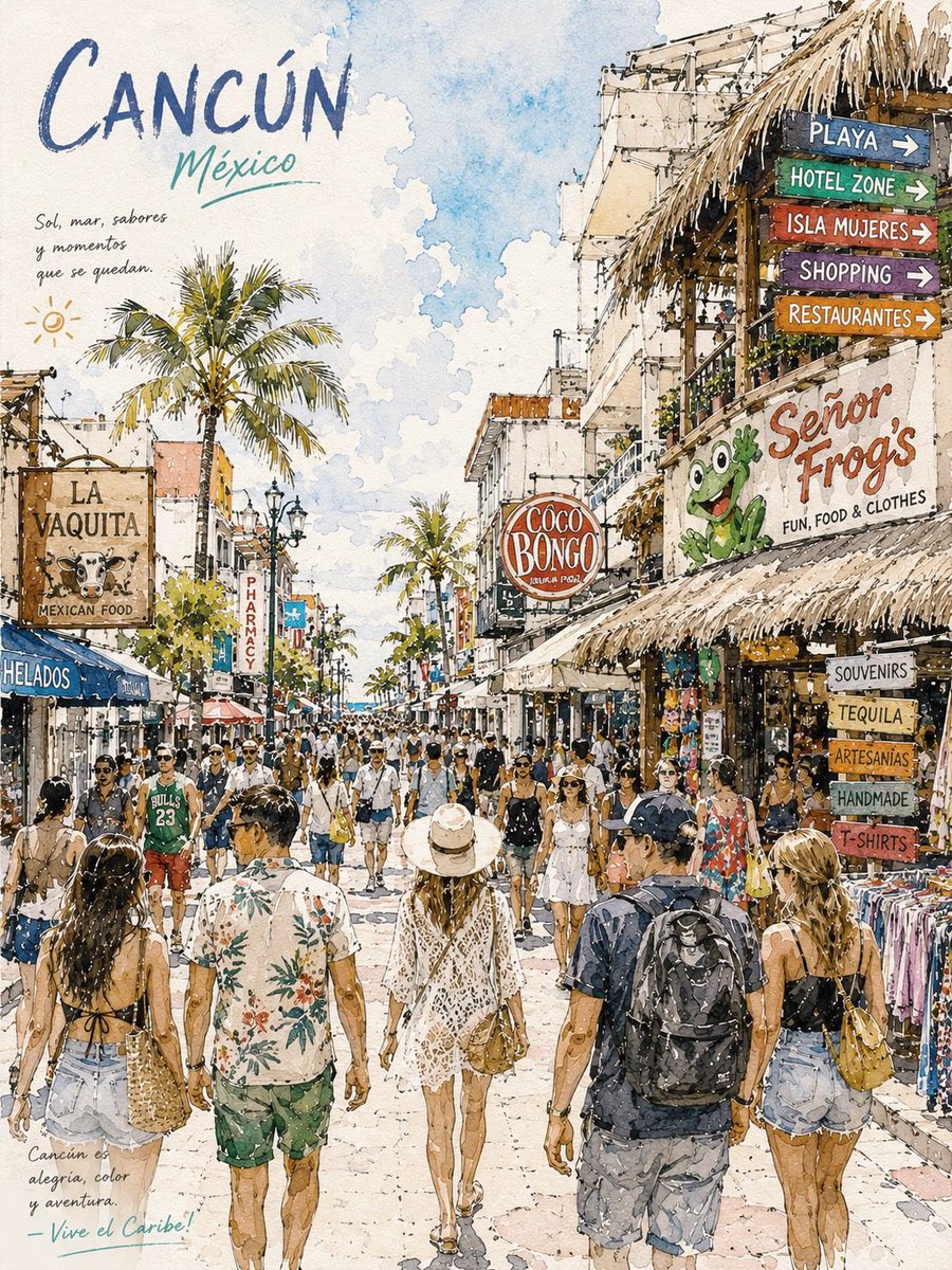 Watercolor Travel Poster - AI image template preview