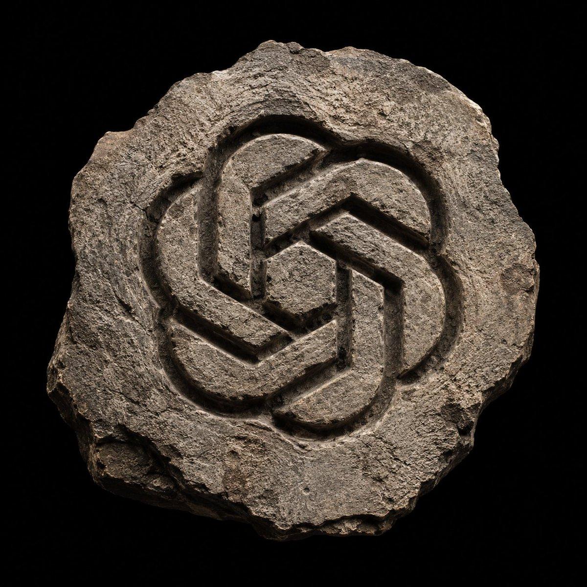 Ancient Hand-Chiseled Stone Artifact Logo - AI image template preview