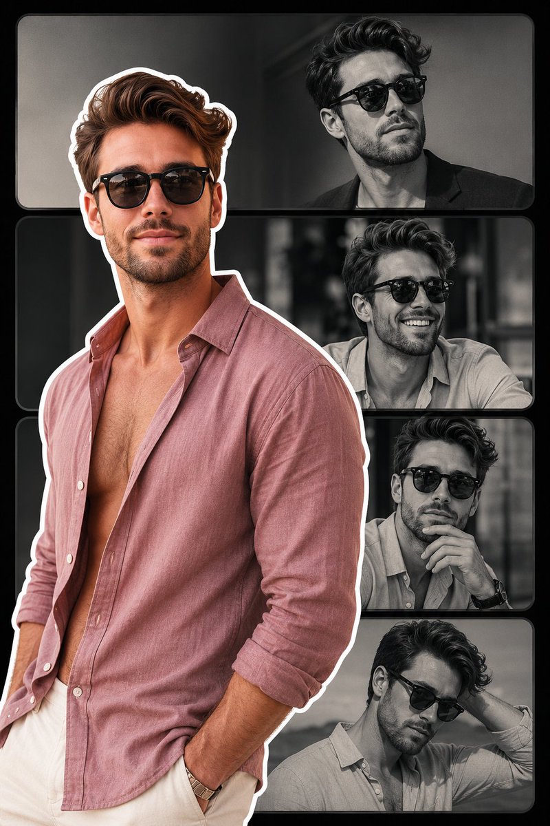 Fashion Collage Vertical Poster Design - AI image template preview