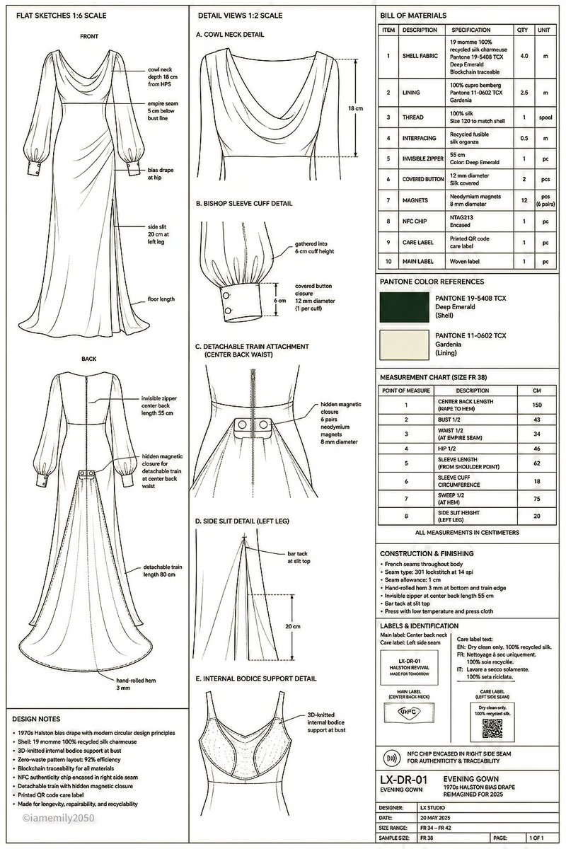 Technical Fashion Specification Sheet - AI image template preview