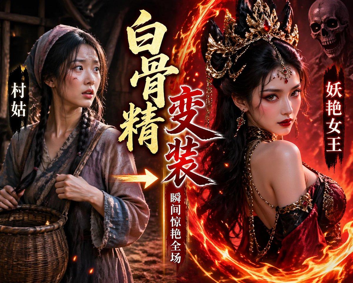 Fantasy Demon Transformation Cover - AI image template preview