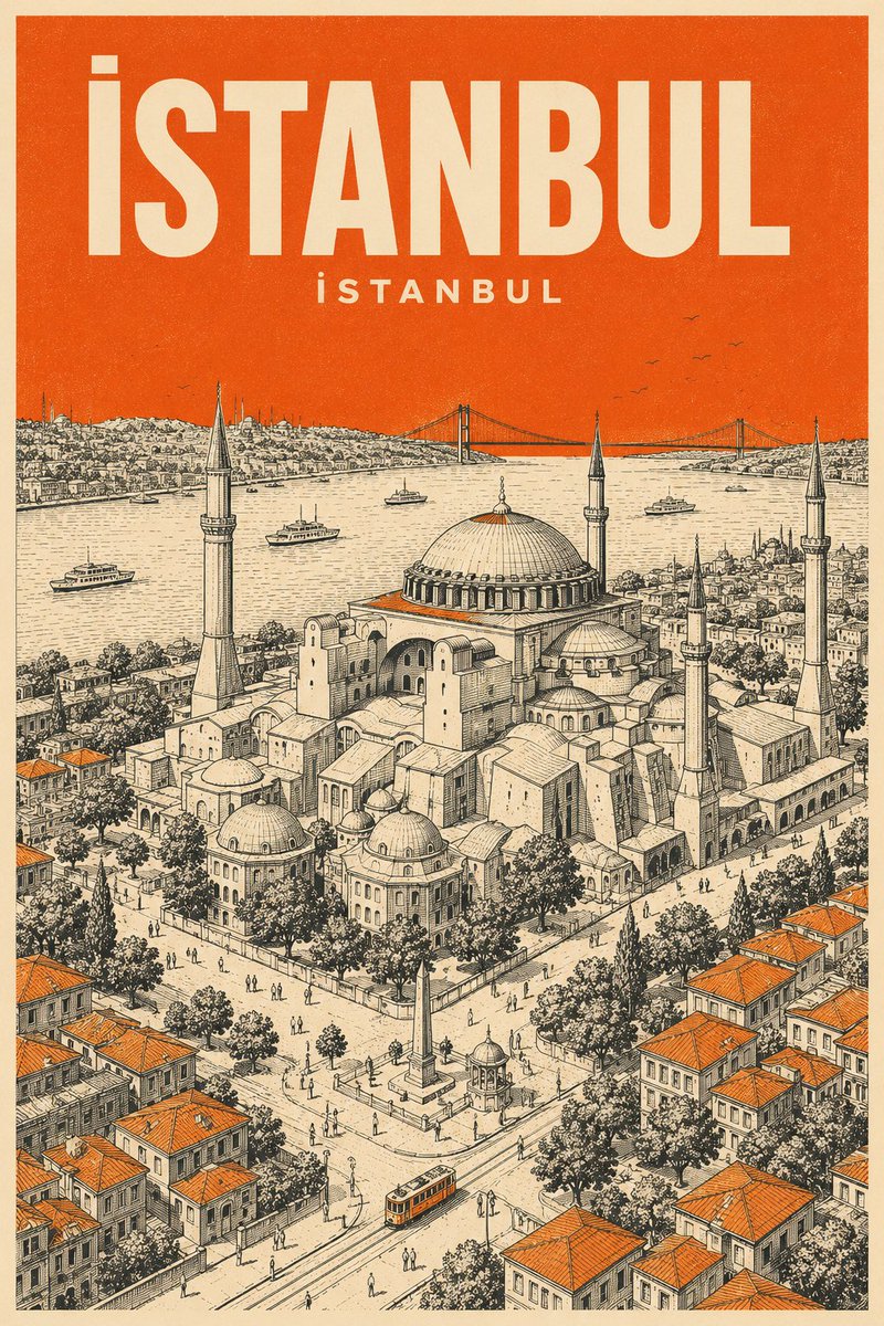 Minimalist Mid-Century Travel Poster - AI image template preview