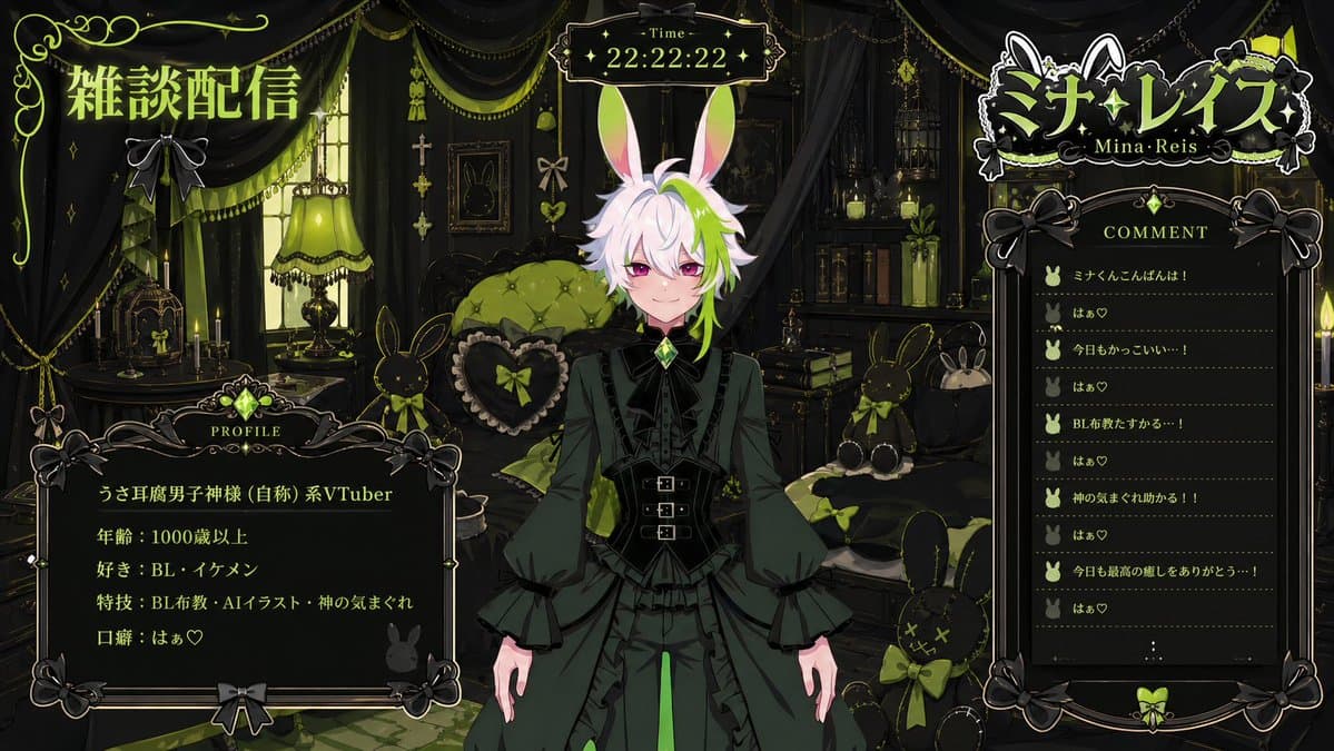 VTuber Streaming Overlay Layout - AI image template preview