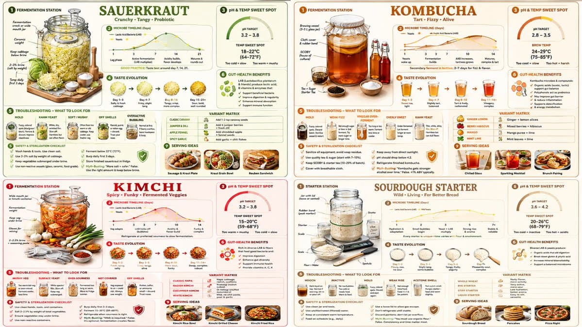 Fermentation Science Infographic Grid - AI image template preview