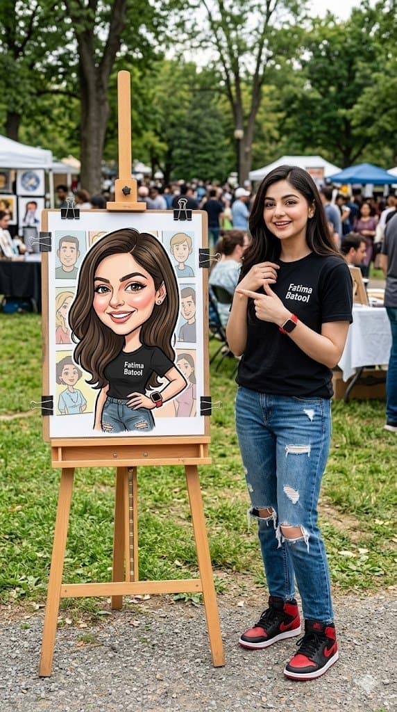 Personalized Vibrant Caricature Art - AI image template preview