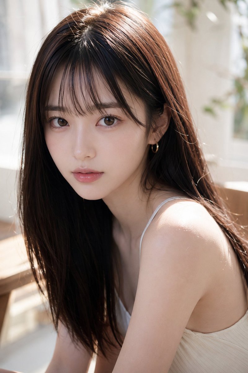 Sunlit Censored Portrait - AI image template preview