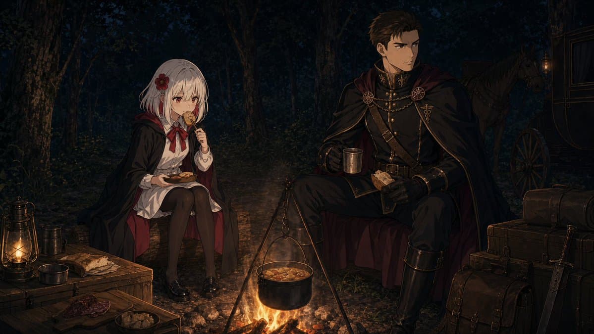 Night Forest Fantasy Camp - AI image template preview