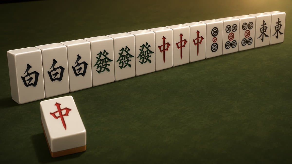 Cinematic Daisangen Mahjong Hand - AI image template preview