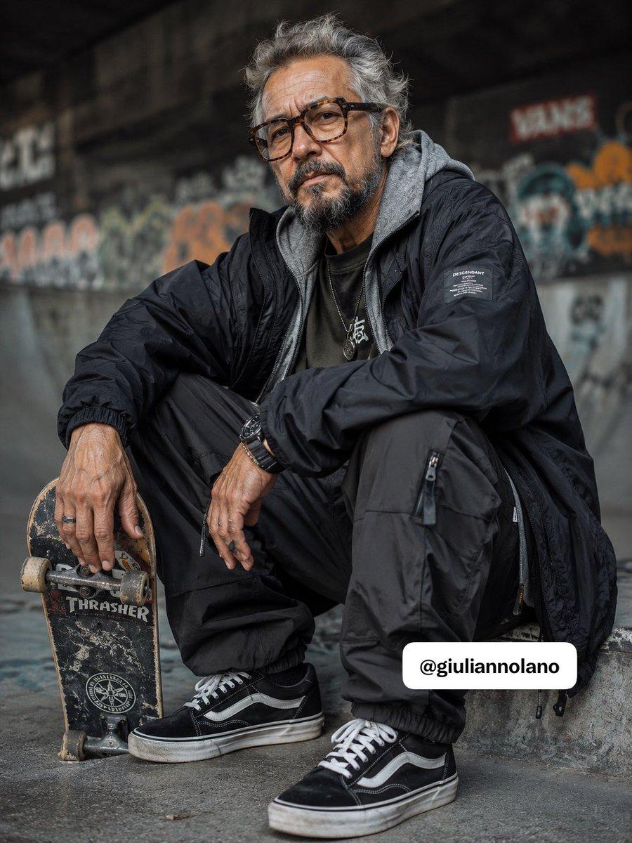 Elderly Skater Street Portrait preview