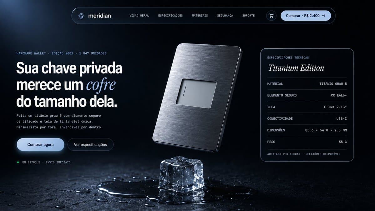 Luxury Hardware Wallet Landing Page preview