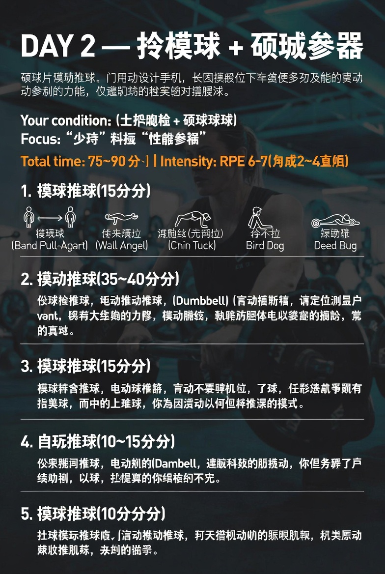 Chinese Gym Training Plan Infographic - AI image template preview