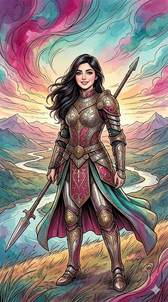 Warrior Princess Artistic Poster - AI image template preview
