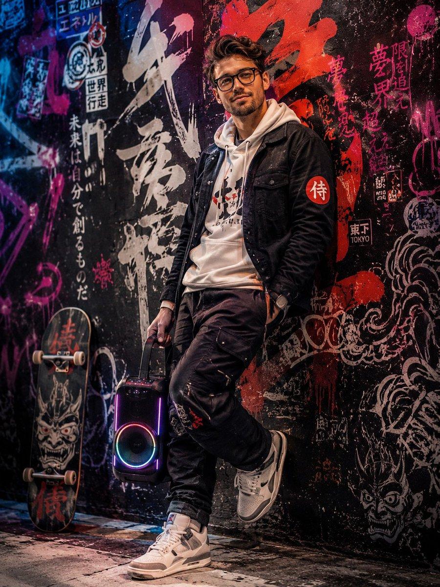 Japanese Graffiti Art Portrait - AI image template preview