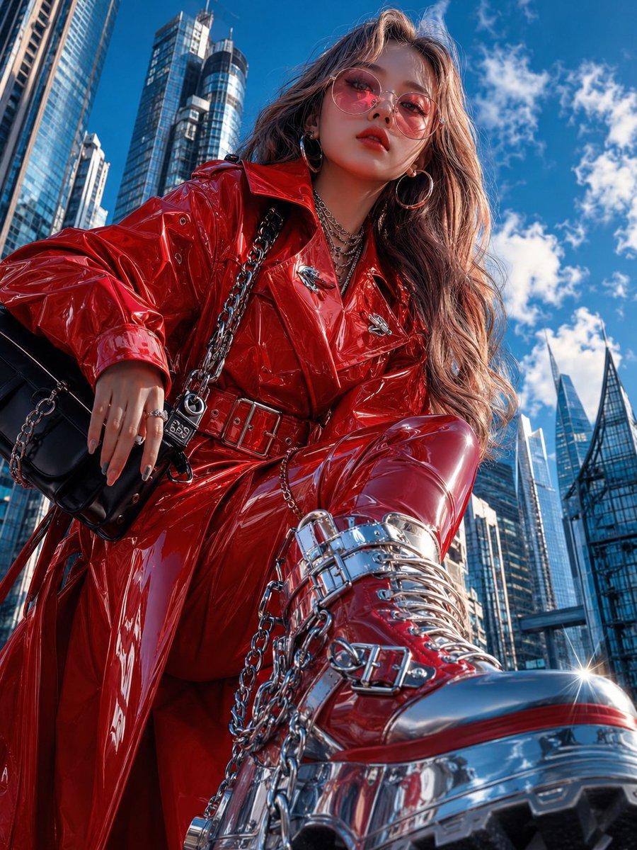 Cyberpunk High-Fashion Editorial - AI image template preview