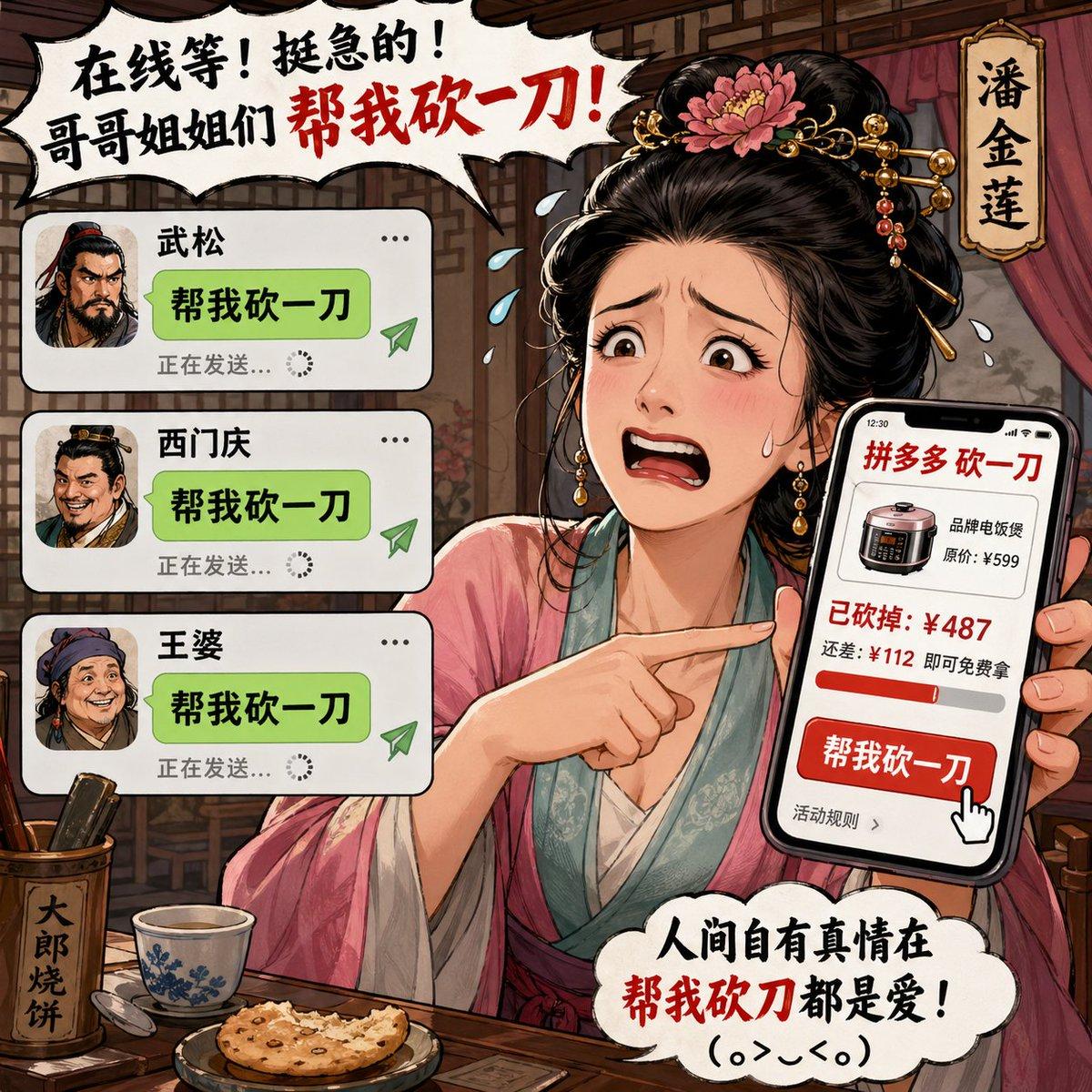 Pan Jinlian Social E-commerce Meme - AI image template preview