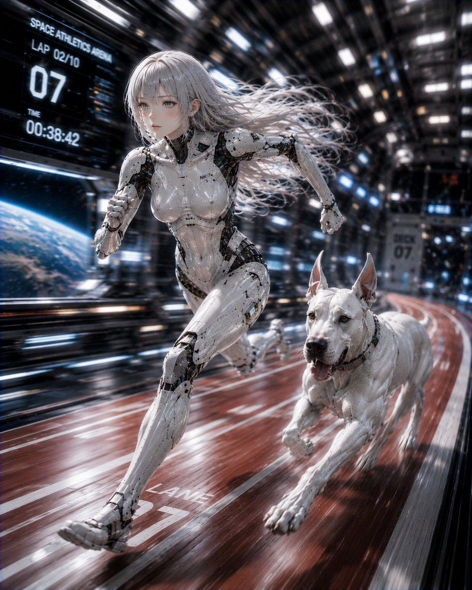 Space Android Woman - AI image template preview