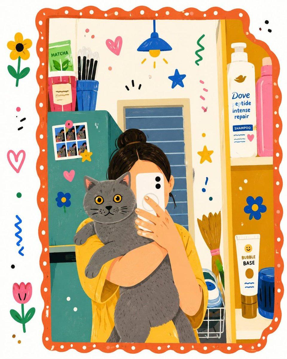 Flat Folk Illustration Style Transformation - AI image template preview
