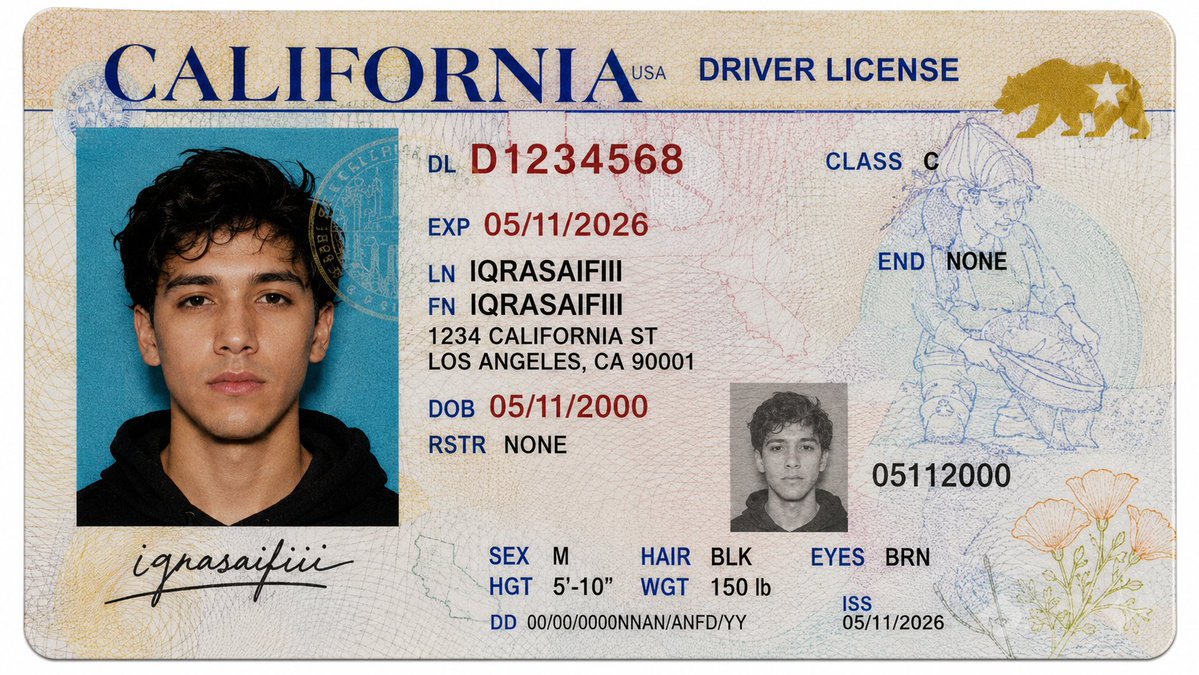 Realistic Driver License Mockup - AI image template preview