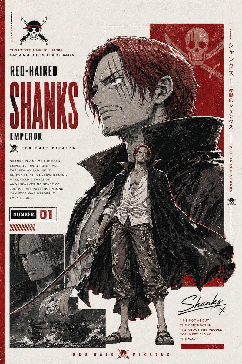 Epic Anime Pirate Poster Design - AI image template preview