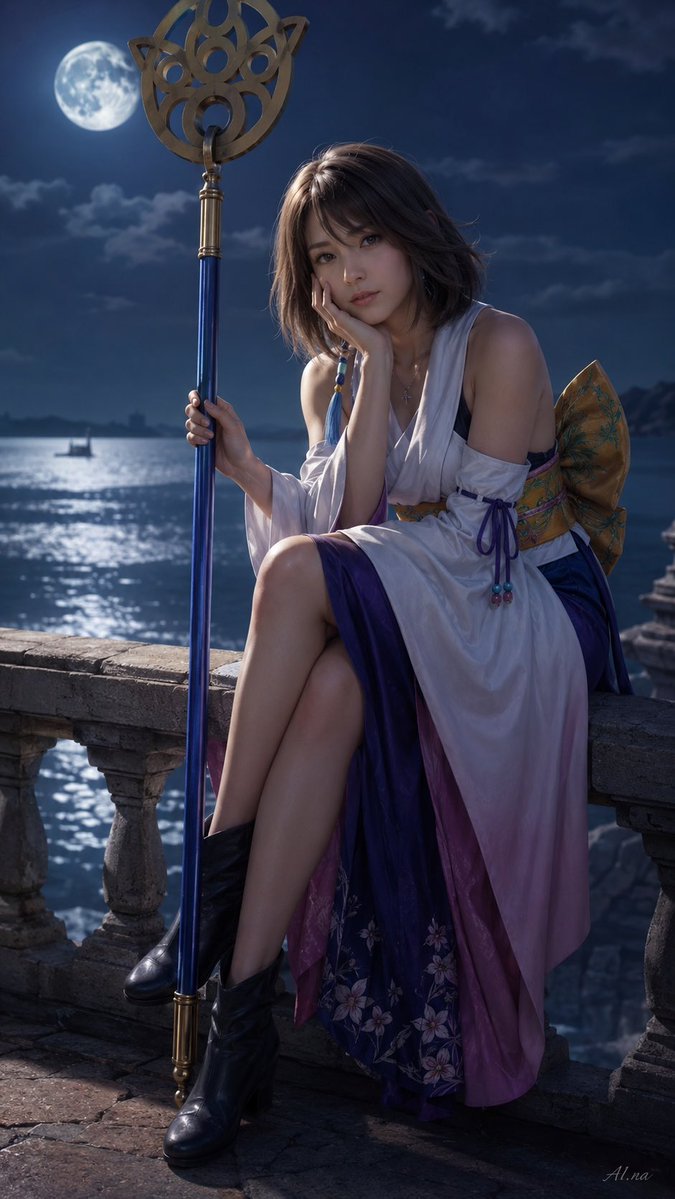 Moonlit Fantasy Summoner Cosplay - AI image template preview