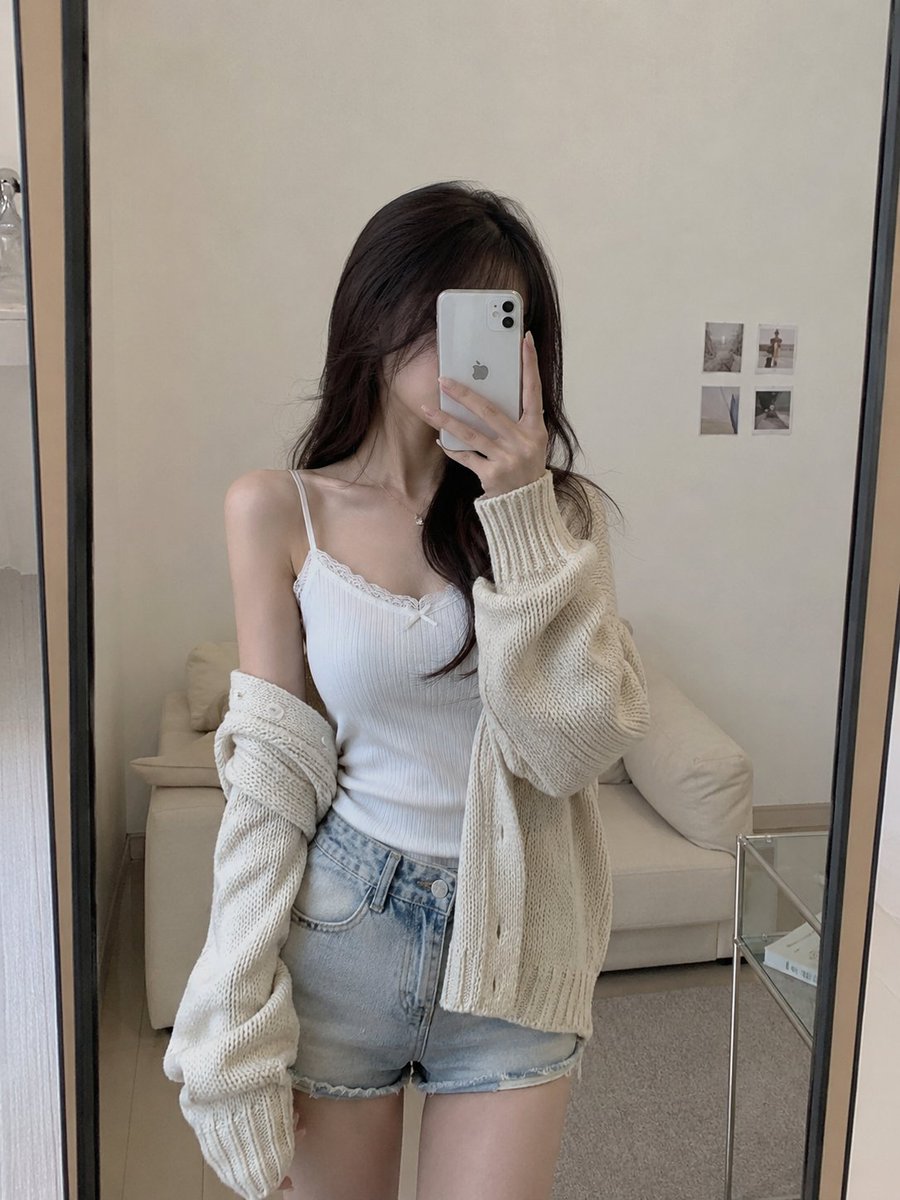Realistic Mirror Selfie in Apartment Entryway - AI image template preview