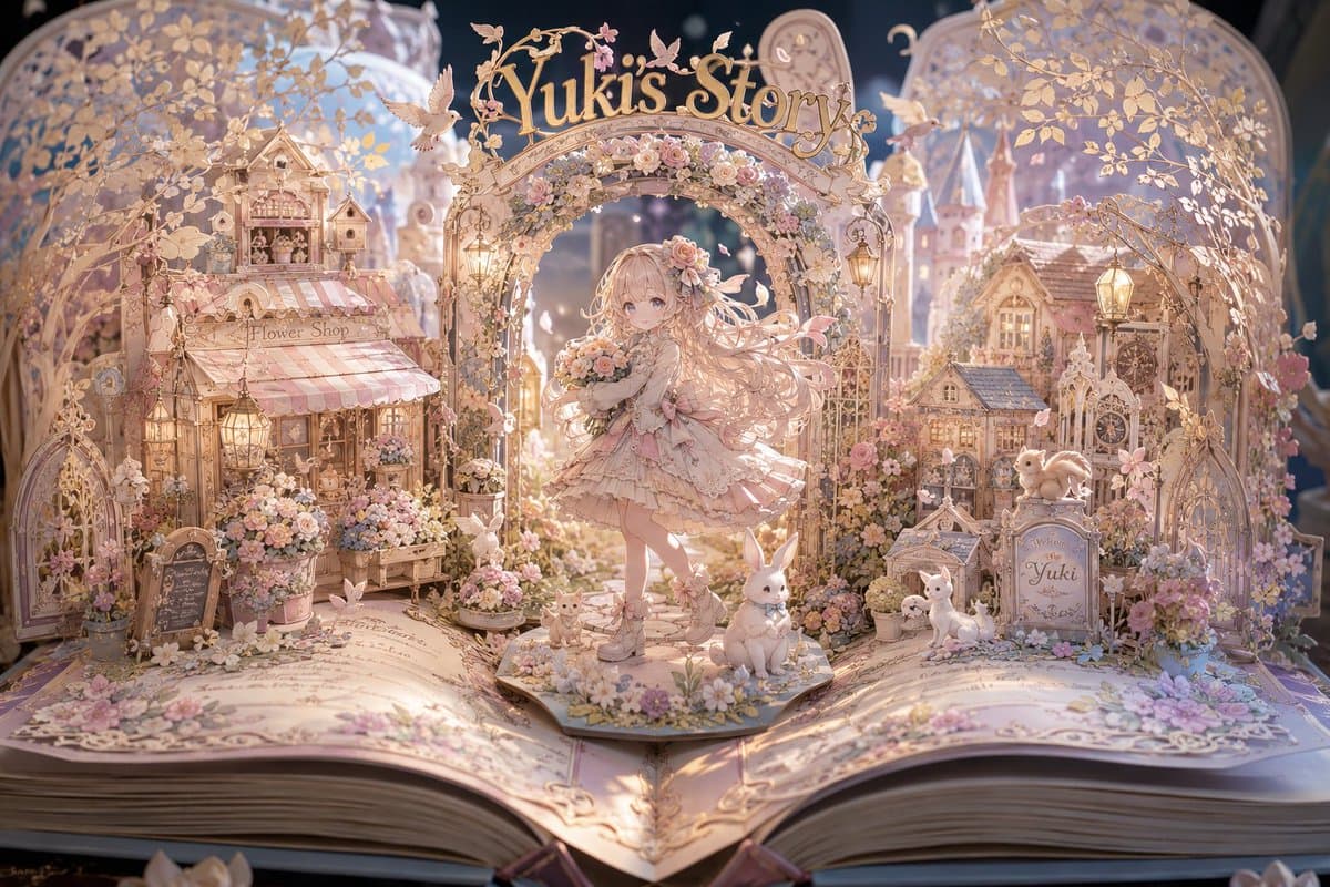 Yuki's Magical Pop-Up Storybook - AI image template preview
