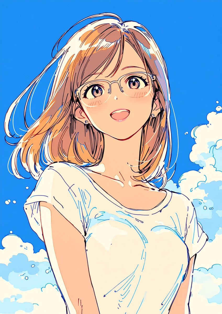 Summer Anime Girl Portrait - AI image template preview
