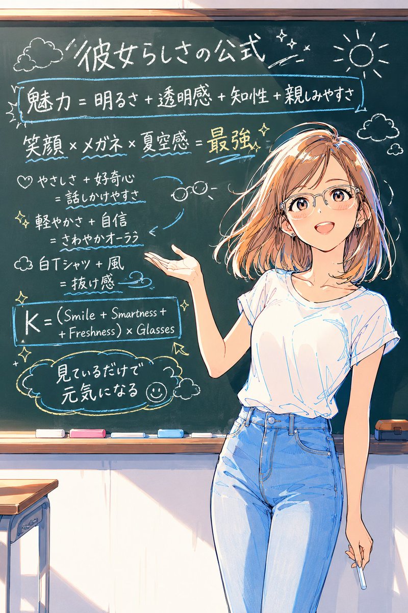 Anime Chalkboard Character Formula - AI image template preview