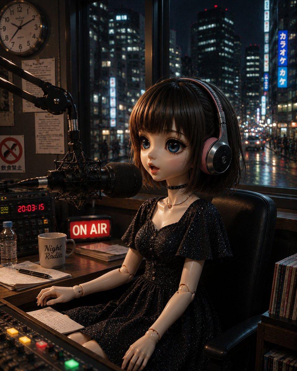 Anonymous Night Radio Doll Host - AI image template preview
