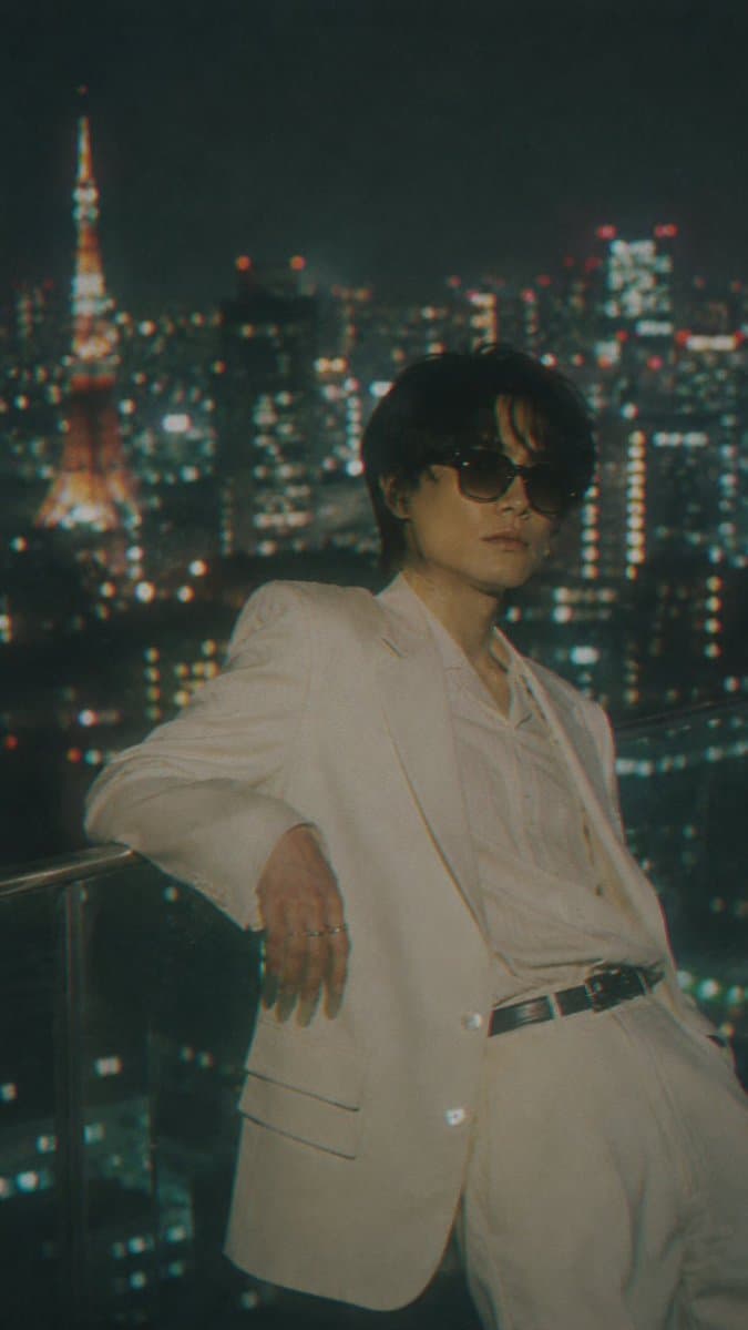 Censored Tokyo Rooftop Night Portrait - AI image template preview