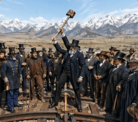 Victorian Railroad Ceremony Scene - AI image template preview