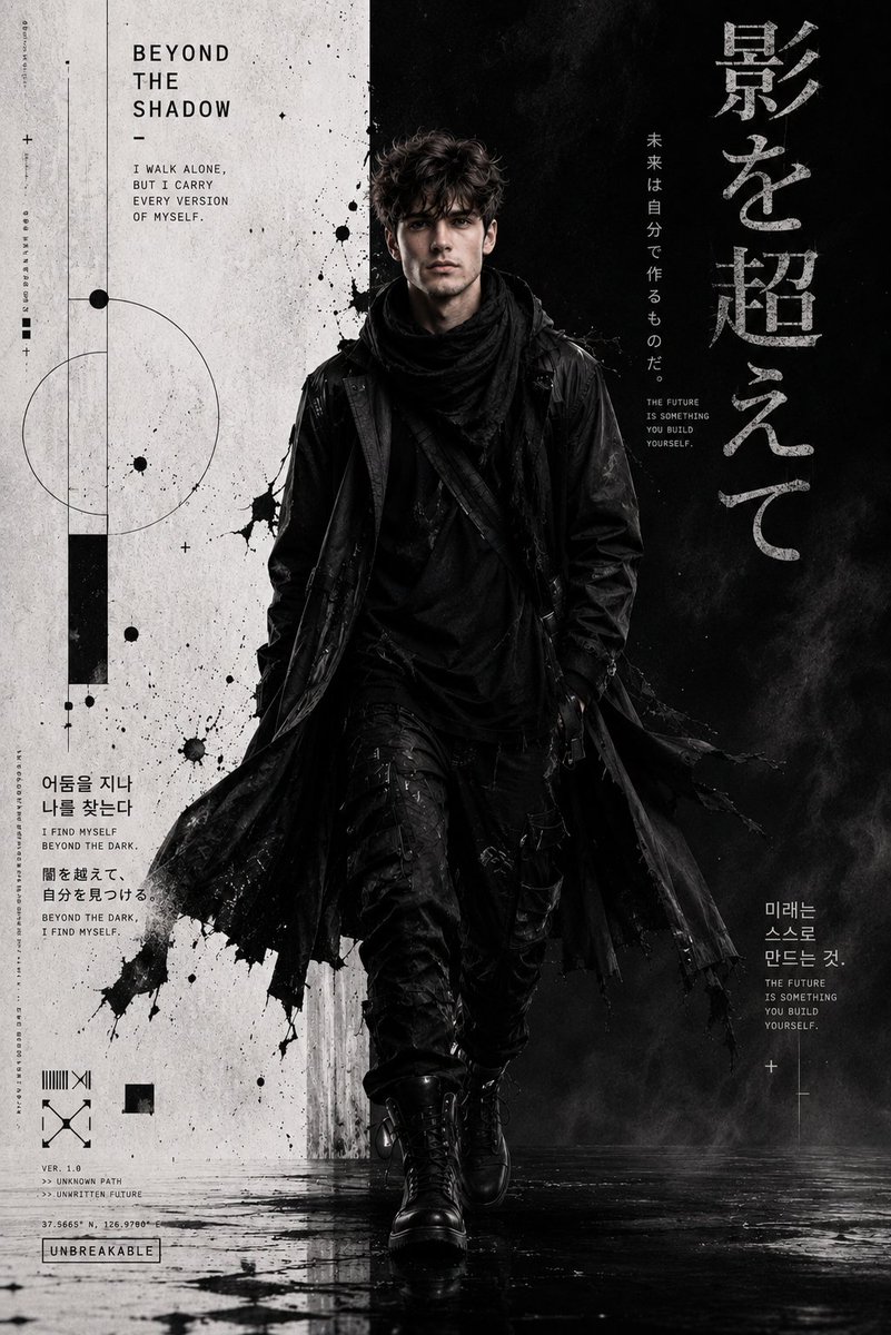 Cyber-Grunge Techwear Fashion Poster - AI image template preview