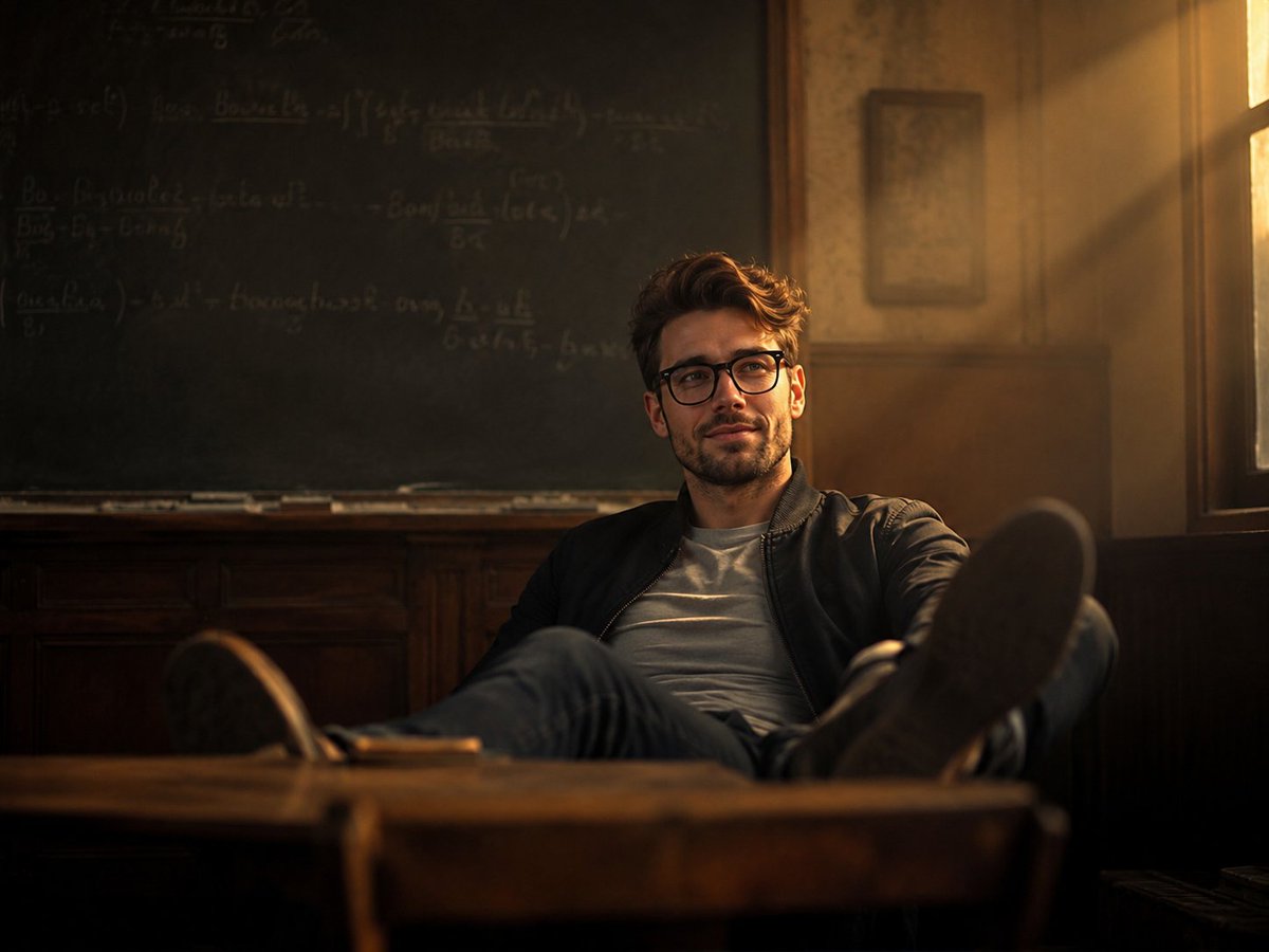Vintage Classroom Cinematic Portrait - AI image template preview