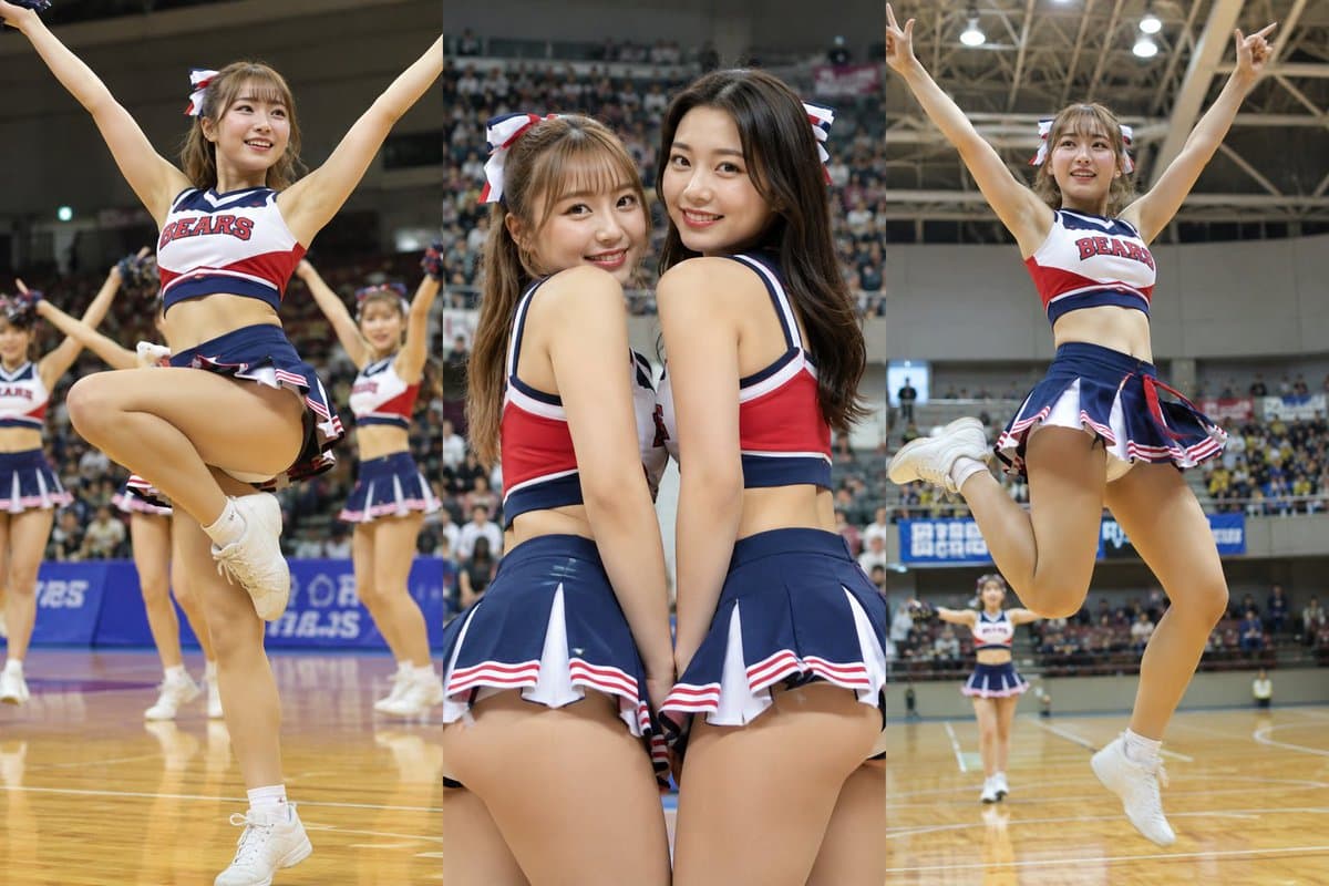 Indoor Arena Cheerleader Performance - AI image template preview