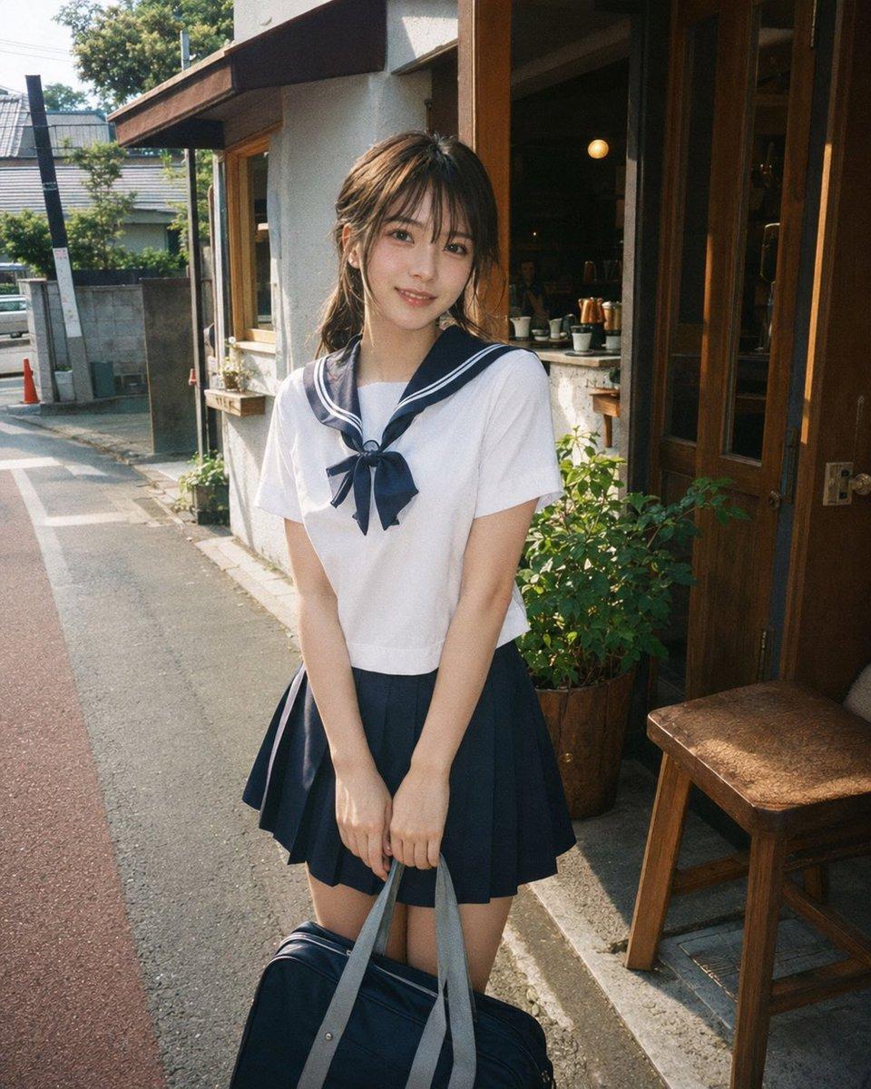 Disposable Film Sailor Cosplay Portrait - AI image template preview