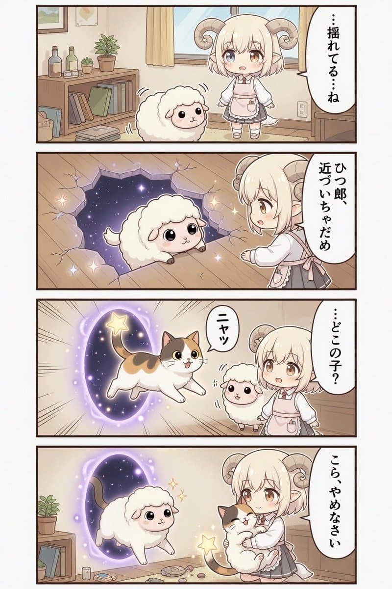 Kawaii Sheep Girl Portal Comic - AI image template preview