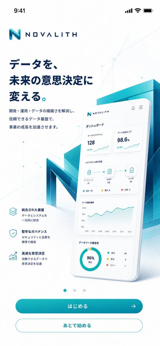 NOVALITH Mobile SaaS Onboarding Screen - AI image template preview