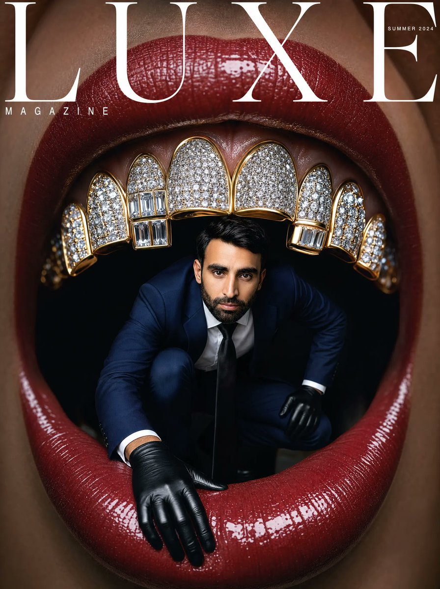 Surreal Luxe Mouth Magazine Cover - AI image template preview