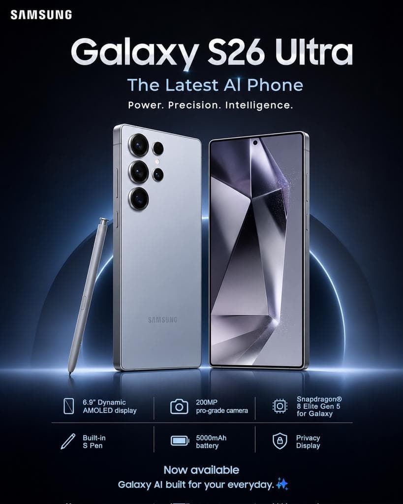 Samsung Galaxy S26 Ultra Poster - AI image template preview